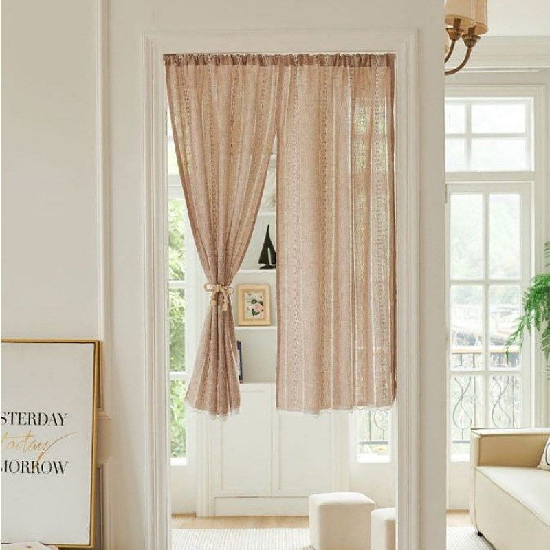 日式棉麻门帘半帘k短帘卧室店铺商用免打孔隔断帘入户门帘厨房家,居家布艺,门帘,淘宝优惠券,粉丝福利购,淘宝优惠卷