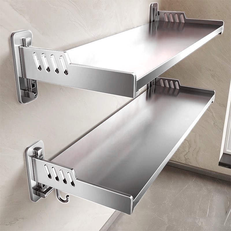 不锈钢厨房置物架免打孔壁挂x调料架加宽调味品不锈钢家用收纳架