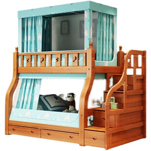 子母床蚊帐高低上下床3下铺1.35家用1.3母子202N1年新款1米35的1.