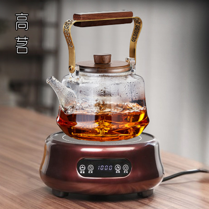 煮茶壶2023新款玻璃提梁壶耐高温大容量黑晶炉煮茶器老.白茶专用