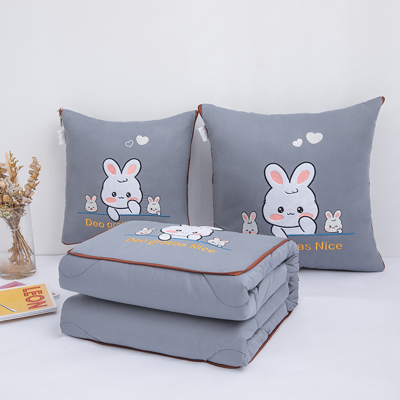 全棉高档抱枕被子车载两用汽车内B午休毯子空调被二合一靠枕头被