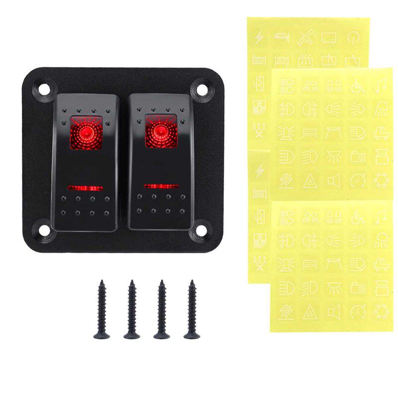 12V-24V汽车船舶游艇组合开关面板改装开关防水多位翘组合板LED灯