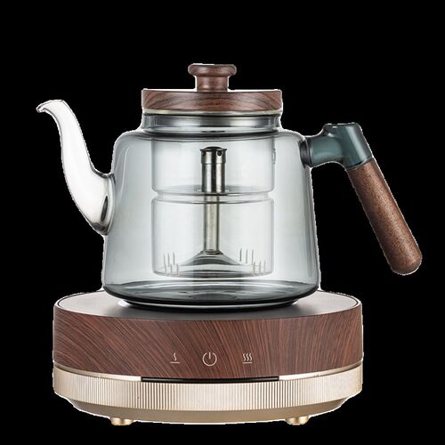 加厚高硼硅全玻璃新款煮茶器蒸煮一体煮K茶壶围炉养生壶电陶炉套