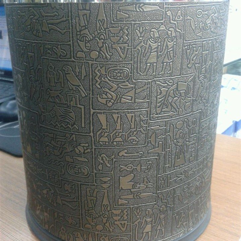 欧式复古时尚创意皮革双层垃圾桶筒金属卫生O桶家用酒店宾馆埃及