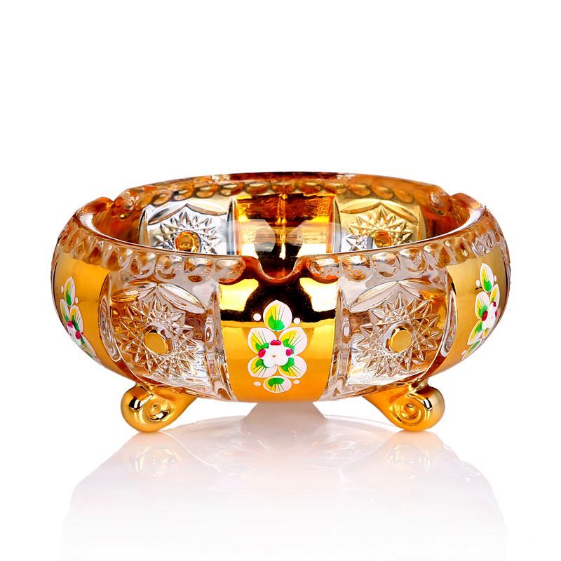 欧式奢华高档水晶玻璃烟灰缸创意个性G潮流多功能家用客厅烟缸珐