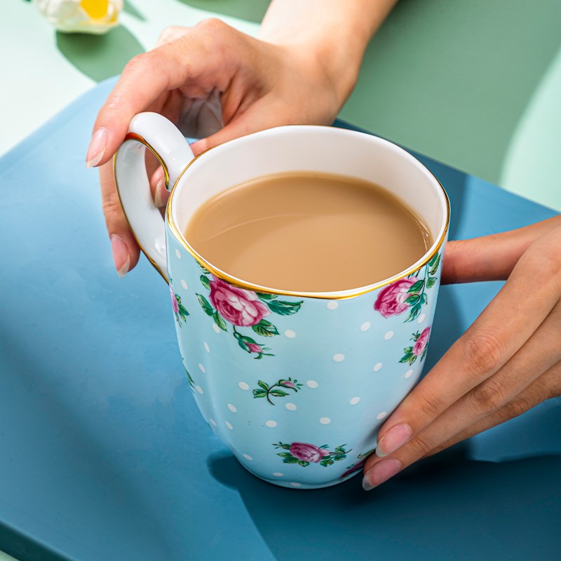 骨瓷马克杯大容量水杯创意奶w杯下午茶杯办公家用欧式小清新咖啡