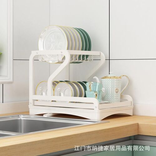 厨房沥水碗架碗筷架碗柜置物架沥碗架沥水架双层架碗碟Y餐具收纳