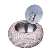 办公室酒店欧式 奢华镶钻水晶烟灰缸 高档满钻客厅茶几烟灰O缸