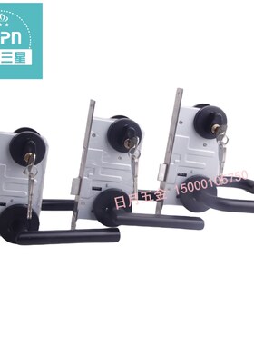 黑色304不锈钢防火门锁信道y门锁国标防火锁双弯锁两件式锁轴承锁