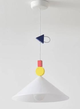 吊灯复古中古i餐ntage彩色设吧台桌灯v网红计180师款创意餐厅灯