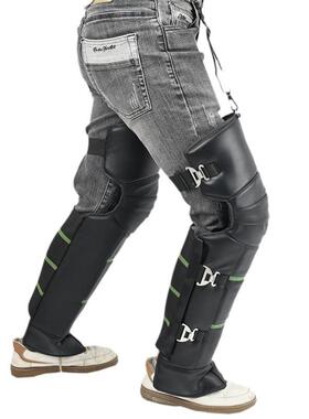 24-CHX羊真牛皮毛长款骑电车护膝摩托车车护腿防风防寒骑行防寒动