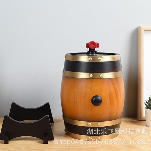 实木酒桶橡木酒吧吧台装饰摆件卧式红酒啤酒木桶可印logo图片