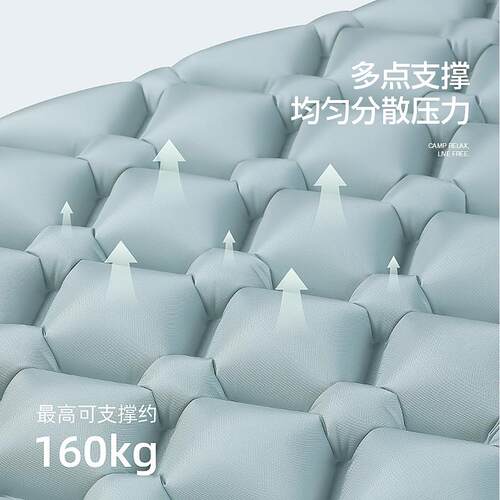 跨境新款自动充气床垫打地铺户外露营帐篷睡垫单人便捷式气垫