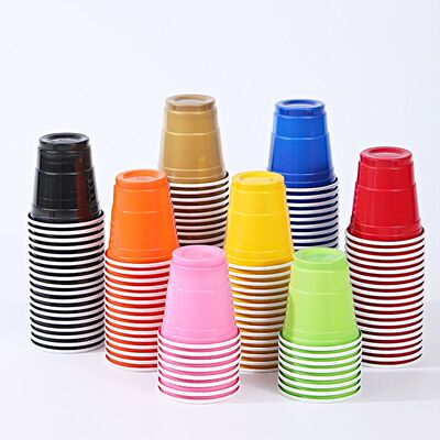 一次性塑料杯2oz小口杯双层杯PP啤酒杯乒乓球杯饮料杯派对