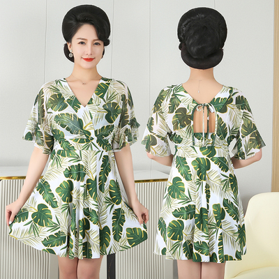 速发妈妈20大新款泡老泉中温年保守游遮肚2码连体泳装