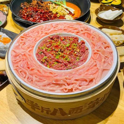 速发餐意特色笨小孩菜市火店锅半斤八两专用套装创具鸭肠牛肉拼盘