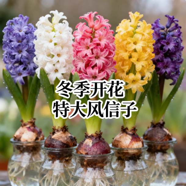 风信子种球水培植物四季耐寒水养土培套餐冬季易种活绿植花卉盆栽