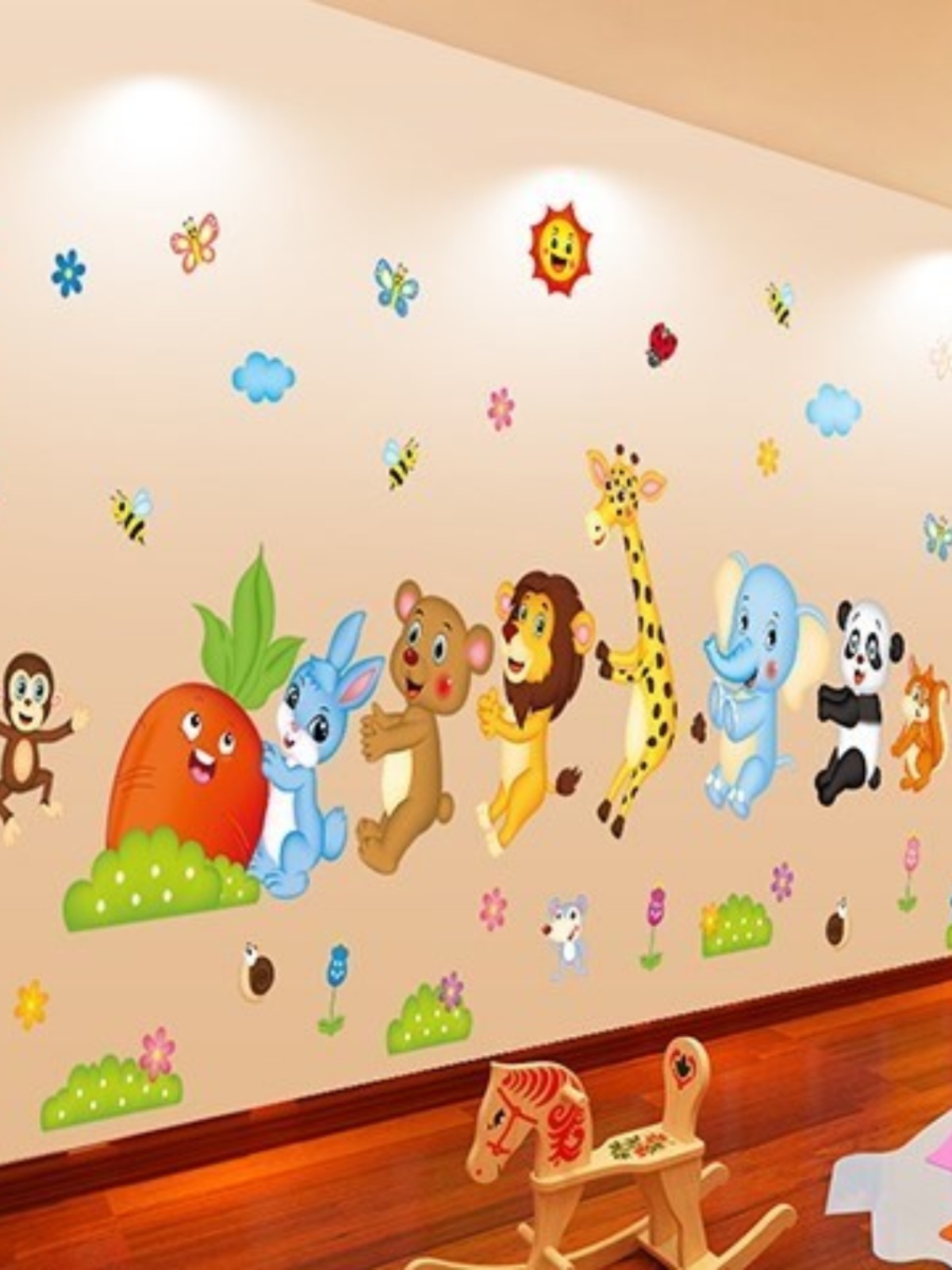 新款教室布置动物学校装饰幼儿园墙贴画儿童房宝宝卧室班级玻璃墙图片