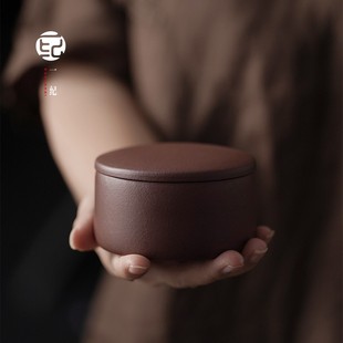 宜兴手工紫砂茶叶罐家用小号带盖储茶罐防潮密封罐普洱醒茶罐茶仓