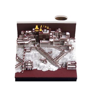 3d便签纸布达拉宫建筑纸雕模型摆件公司礼品定制送客户立体便利贴