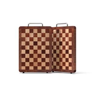 棋盘格实木菜板橡胶木砧板长方形案板拼接双面加厚家用实木切菜板