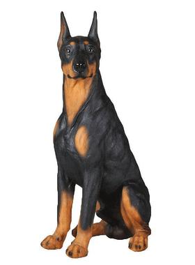 客厅狗摆件杜宾犬雕塑创意软装家居装饰动物模型树脂工艺品