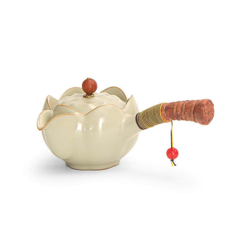 台湾邱卫国手泡茶壶汝窑茶壶手抓壶汝瓷开片冰裂纹泡茶器茶具