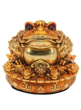 0449纳财金蟾摆件招财茶台摆件办公室中式全铜摆件