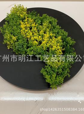 圆形仿真绿植框壁挂客厅阳台样板房装饰创意背景墙微景观金属圆盘