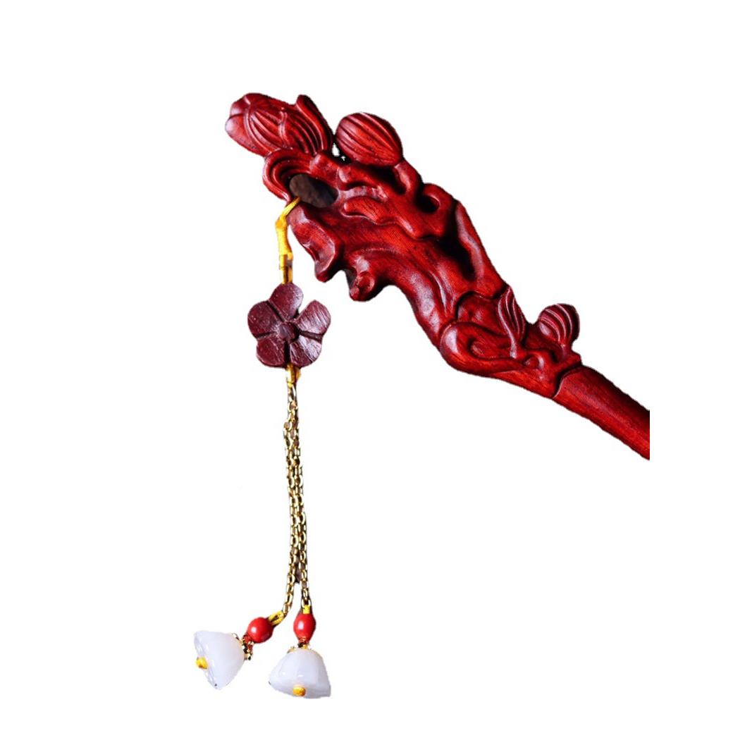 古风发簪兰花盘发簪A2345汉服装流古步摇木质簪苏木子送朋友礼物