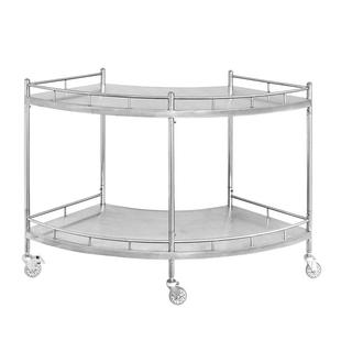 弧形手术操作器械处置台实验室置物架不锈钢静音扇形双层移动推车