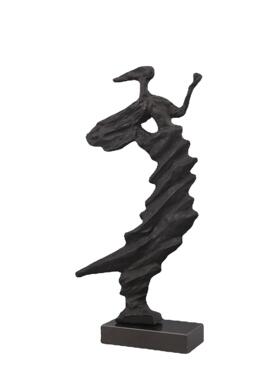 新中式创意抽象黑色人物雕塑摆件铸铁别墅书房客厅家居装饰品摆件