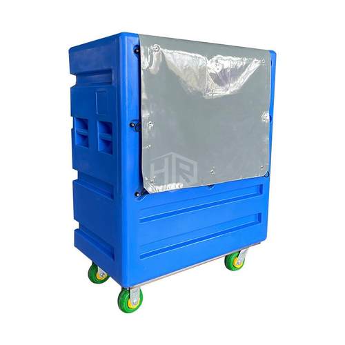 酒店洗衣房pe塑料布草笼车耐磨抗冲击医院洗涤厂滚塑笼车可印logo