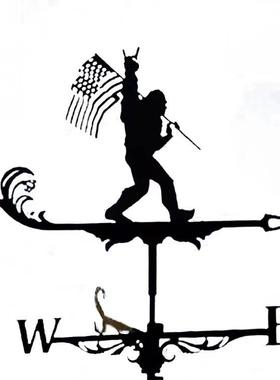 新款奔马造型铁艺风向标户外花园插地风吹转动摆件工艺品