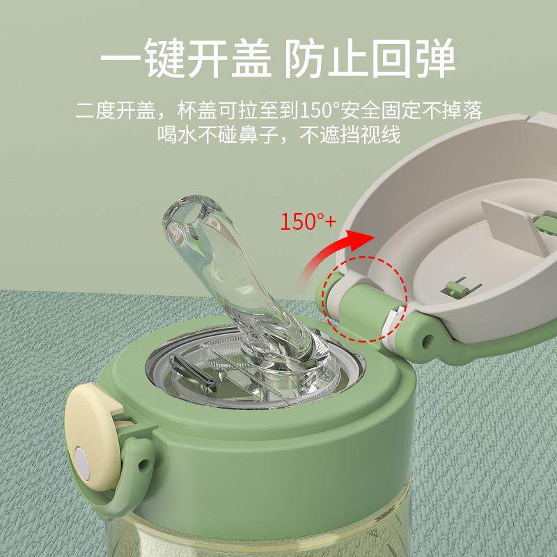隐藏提手PPSU大容量运动水杯学生幼儿园直饮杯儿童吸管杯480ml
