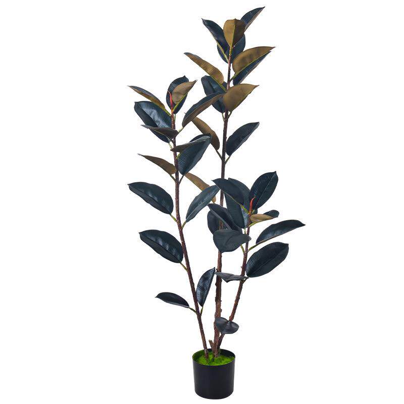 仿真绿植黑金刚橡皮树盆栽植物室内客厅橱窗装饰摆件落地盆栽