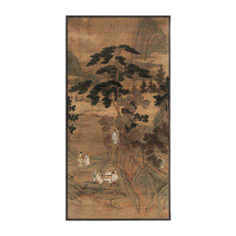 新中式民宿茶室禅意风景艺术挂画卧室书房背景壁画酒店包厢装饰画