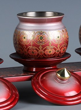 现货速发供水杯纯铜供杯供佛杯净水杯供佛水杯道家神像财神圣水杯