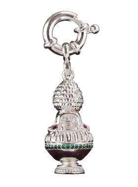 现货速发迷你嘎乌盒吊坠S银镀金镶石铃杵嘎乌盒卡子星月菩提串配