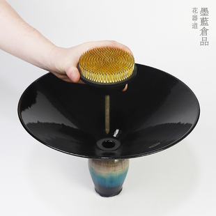 快速发货日本进口剑山富士型铜针 新风体锥形黑针T池坊花器专用插