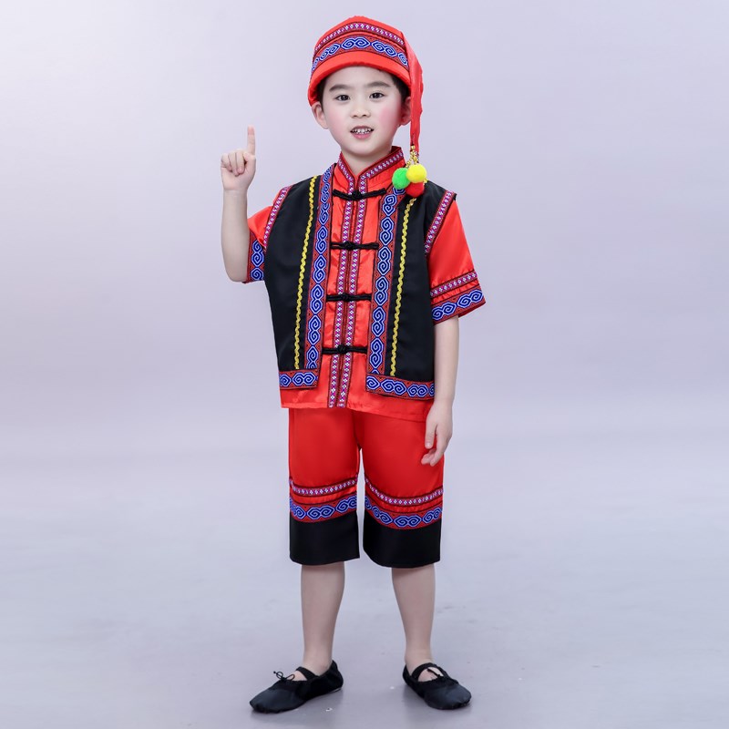 现货速发广西壮族三月三少数民族服装男童儿童傣族苗族土家族彝族