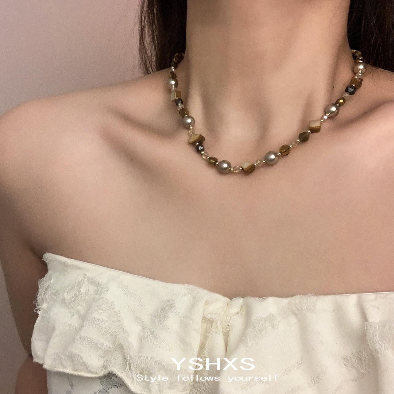 男女秋冬气质高级新款串珠毛衣链