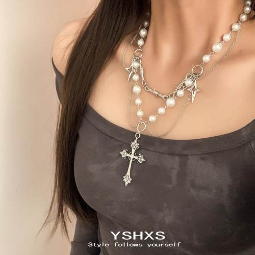 合金男女百搭甜酷朋克十字架项链