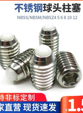 ZAF21不锈钢球头柱塞 尼龙球波珠弹簧定位NBSS/NBSM/NBSZ4 5 6 8