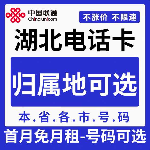 湖北武汉仙桃天门潜江宜昌襄阳随州联通卡上网卡手机卡电话流量卡