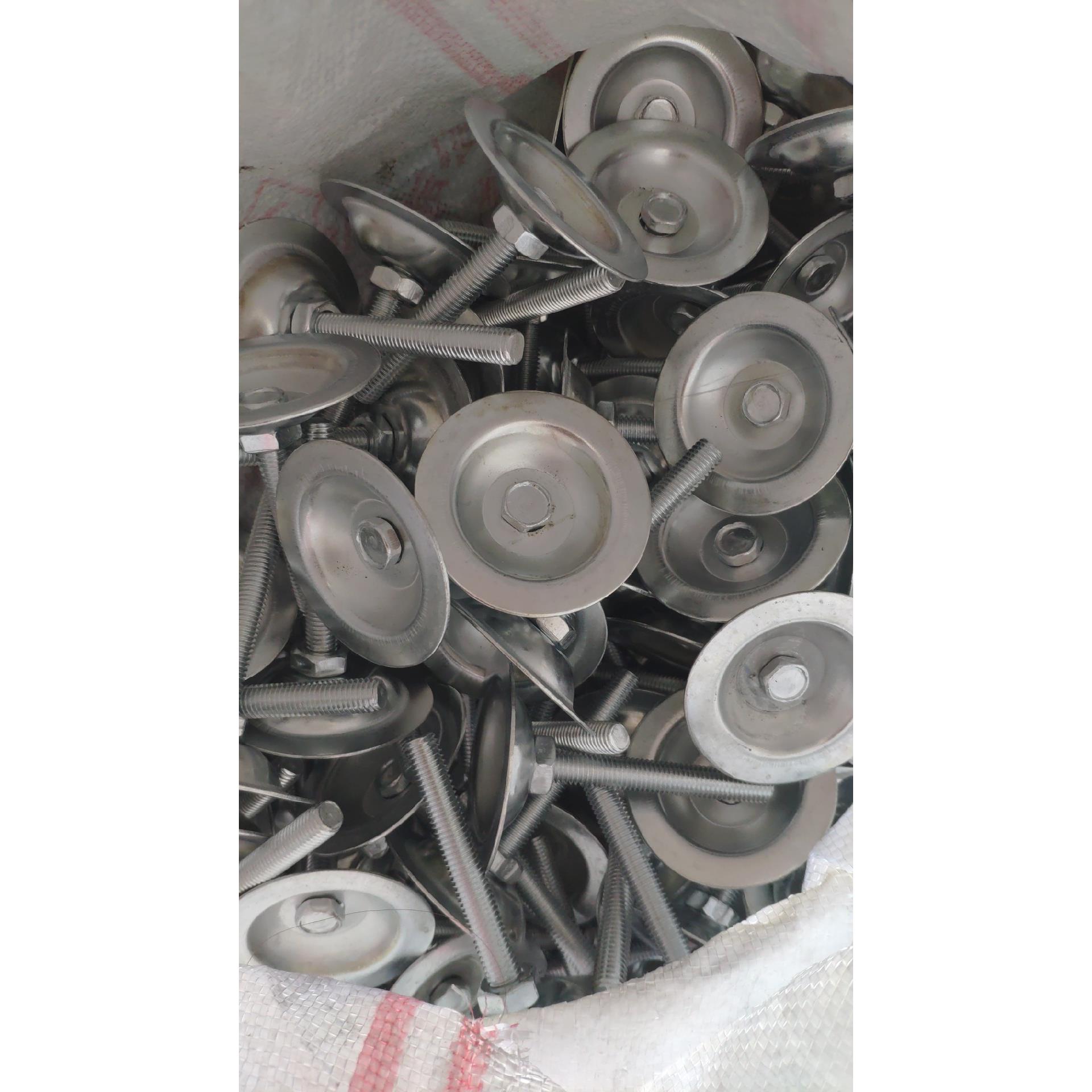 平底脚杯支撑脚M10升降调整脚镀锌固定地脚D66-80/84mm长度非标定