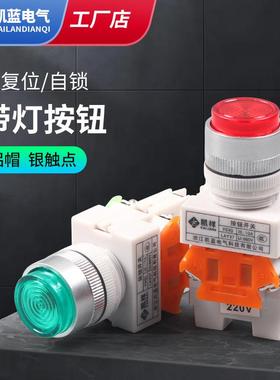 带灯按钮开关LAY37-11DN(PBCY090)自复位自锁启动停止电源24V220V