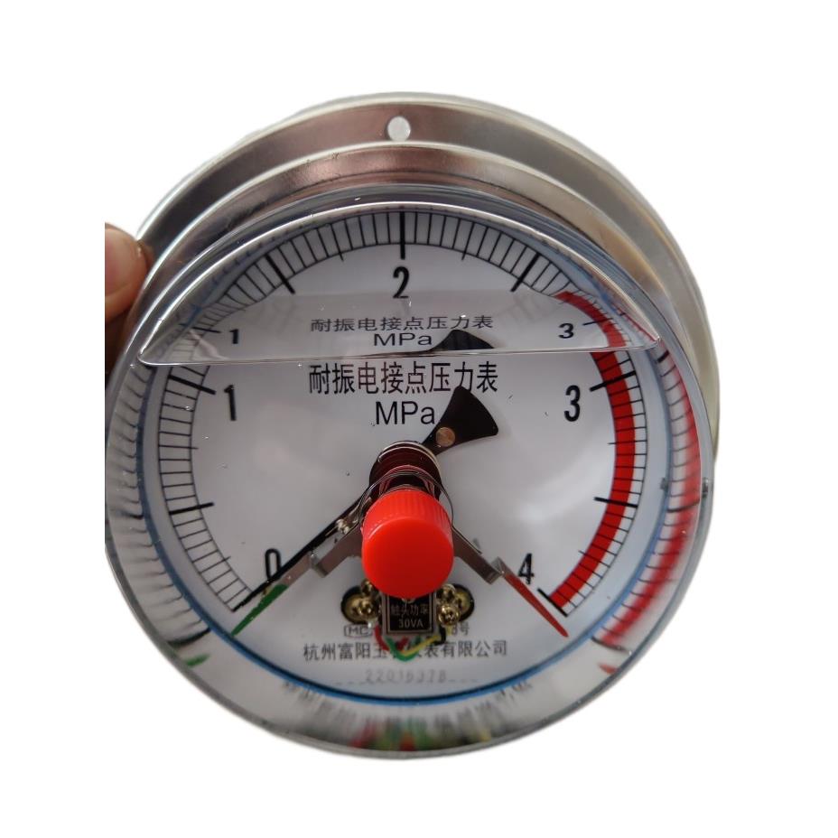 YNXC150杭州富阳磁助式轴向带边耐震电接点压力表上下限40/60mpa