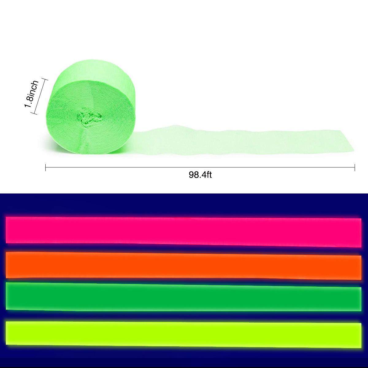 8卷/包彩色皱纹纸荧光流苏派对背景彩带纸拉花布置装饰褶皱纸