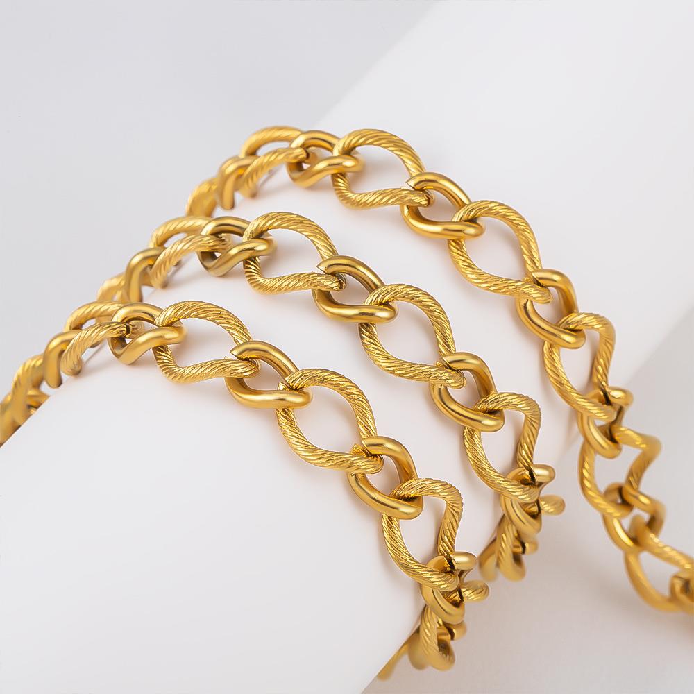 304不锈钢麻花链扭形链O字链 钢链不规则链 项链配件箱包饰品